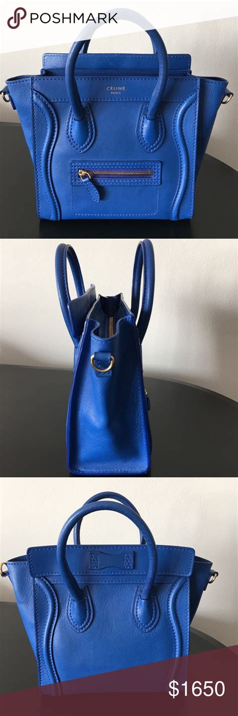 celine nano bag blue|Celine nano luggage shoulder bag.